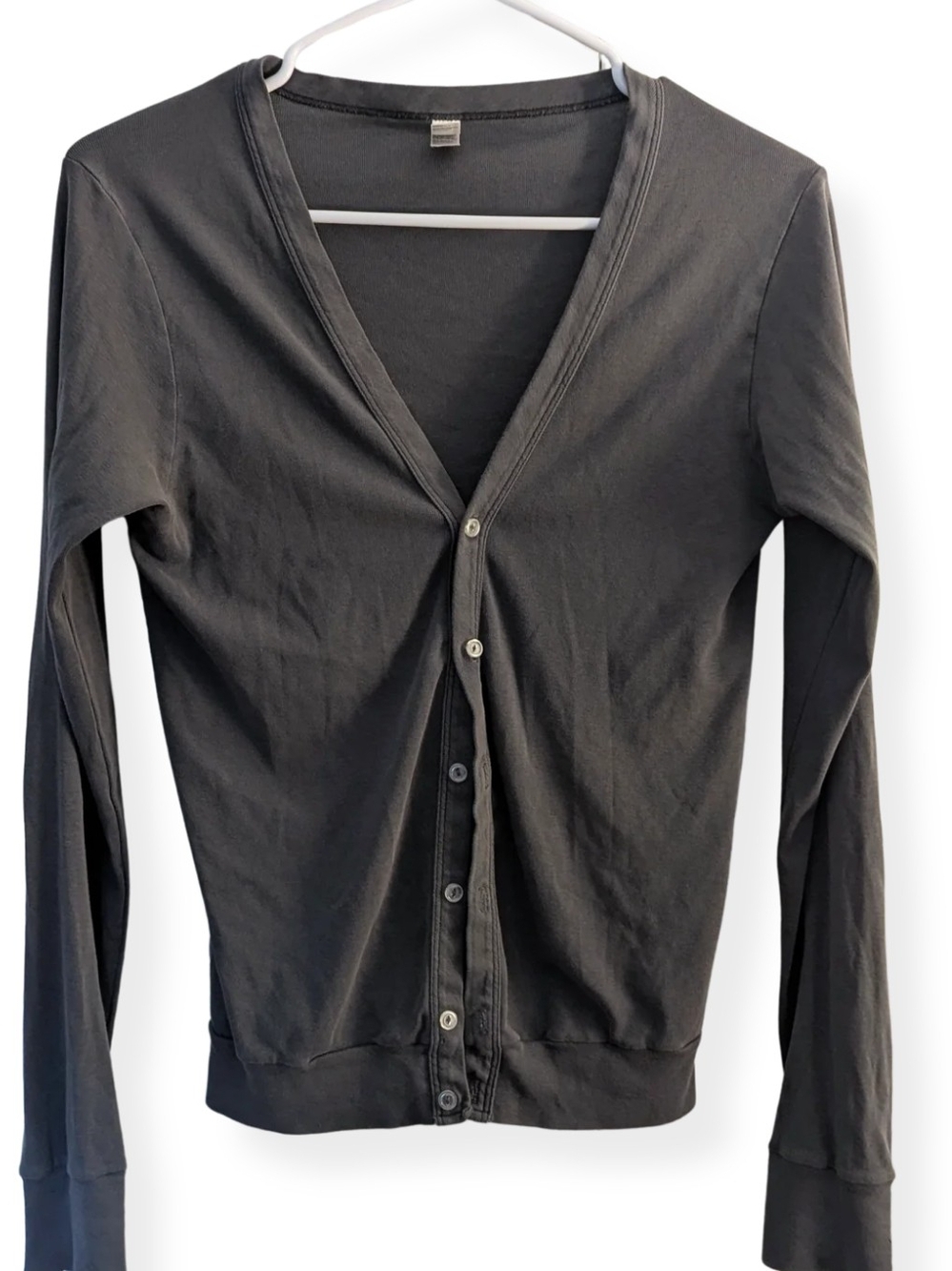 (Free with Purchase) American Apparel Charcoal V-Neck Button Cardigan Sweater
